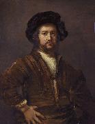 REMBRANDT Harmenszoon van Rijn Portrait of a man with arms akimbo Sweden oil painting artist